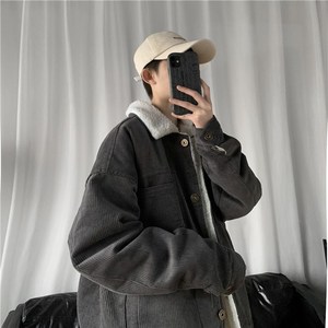 1404-3-M04-P90男装日系精致灯芯绒棉衣男潮流男大码款纯色图片