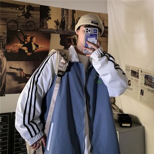 714-2-S611男女款J夹克日系精品男时尚休闲情侣夹克外套f的图片