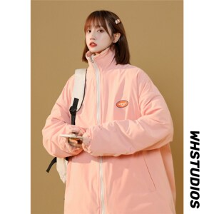 男女两面穿J加厚羊羔毛新款港风棉衣1404-2-s627-P110服图片