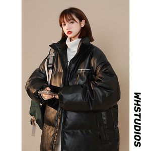 1404-1-9019-p110男女加厚棉衣 新款港风中性皮外套御寒棉服图片