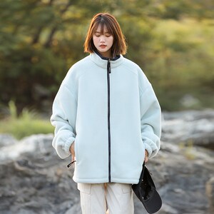 1404-1-2-93332一P80男女 棉百搭新款羊粒绒 港风 夹克 男外套0=1图片