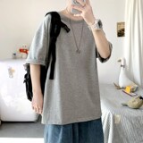 714-2-T123-p15纯棉短袖男t恤潮牌新款韩版宽松上衣服纯色，男装T恤，星座1404-3