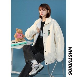 新款男女灯芯绒平铺时尚棉衣棉服 羊羔毛714-1-M06-P110gK图片