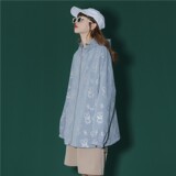 1404-3-S223-P55新款时尚青少年潮流宽松连帽防晒衣男女同款T，男装防晒衣，星座1404-3