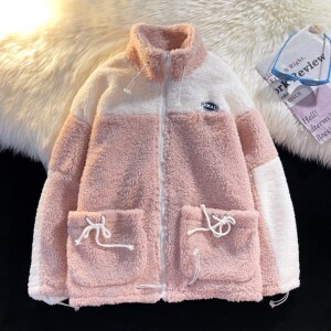 新款男女平铺时尚棉衣棉服羊羔毛1404-1-s617-P90哦图片