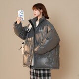 1404-1-9019-p110男女加厚棉衣新款港风中性皮外套御寒棉服，男装棉衣，星座1404-3