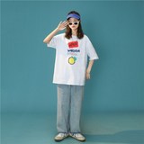 1404-2-T059-P25款短袖女夏季中性風(fēng)潮牌港風(fēng)t恤上衣H，女裝T恤，星座1404-3