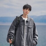 1404-3-9175-P70港风夹克牛仔外套高品质做工精细好，男装工装外套，星座1404-1