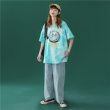 1404-1-T079-p43新款港风短袖棉麻平铺夏季印花体恤男女百搭K，男装T恤，星座1404-3