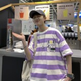 1404-2-T097-30男女款新款港风短袖纯棉夏季T恤情侣上衣圆领gH，男装T恤，星座1404-3