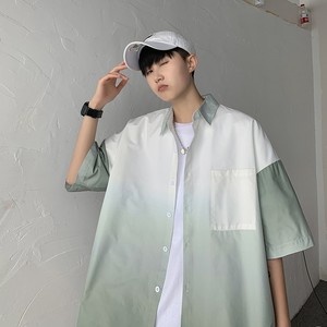 1404-2-C29-P50新款时尚精致潮流宽松短袖衬衫男女同款情侣款图片