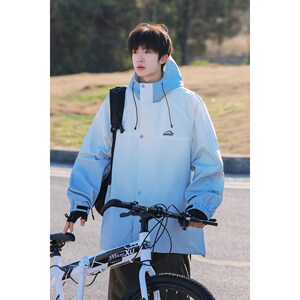 1404-1-93362-p70棒球服 潮 时尚 冲锋衣 休闲夹克扎染外套图片