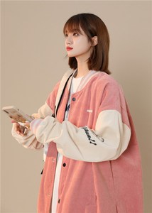 1404-1-S626-P90男女百搭新款港风夹克中性款外套休闲大码