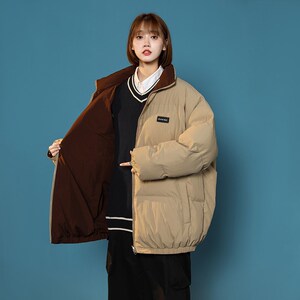 男女2022 棉服 夹克 棉衣两面穿棉外套1404-1-MY9377P100图片