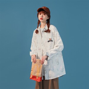 1404-3-c38-P60新时尚青少年潮流港风衬衫男女同 款情侣款图片