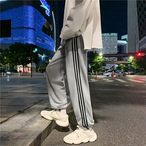 男新款日系男士针织潮流收脚裤子卫裤 休闲裤714-1-M001-p50图片