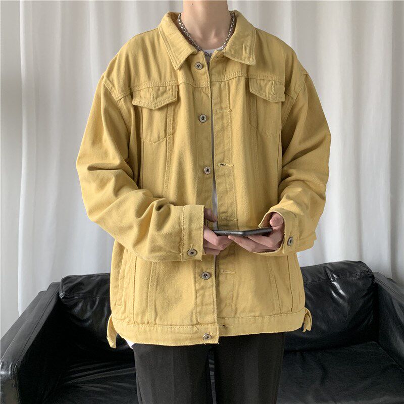 1404-2-S15-P65男女平铺新款休闲精品牛仔夹克衫纯色款百搭纯棉图片