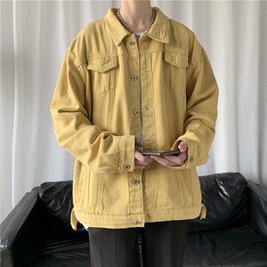 1404-2-S15-P65男女平铺新款休闲精品牛仔夹克衫纯色款百搭纯棉图片