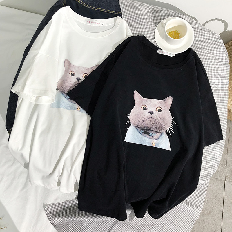 714-2-T082男款新款宽松高端直喷印花体恤平铺原创k,男装T恤,星座1404-3