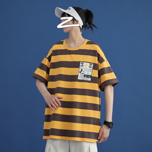 女T恤女士短袖时尚圆领夏季宽松宽松长款纯棉上衣714-1-T097,张明星穿搭女微胖图片