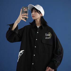 男女新款精品港风火影长袖陆飞衬衫714-1-C17短袖45港图片