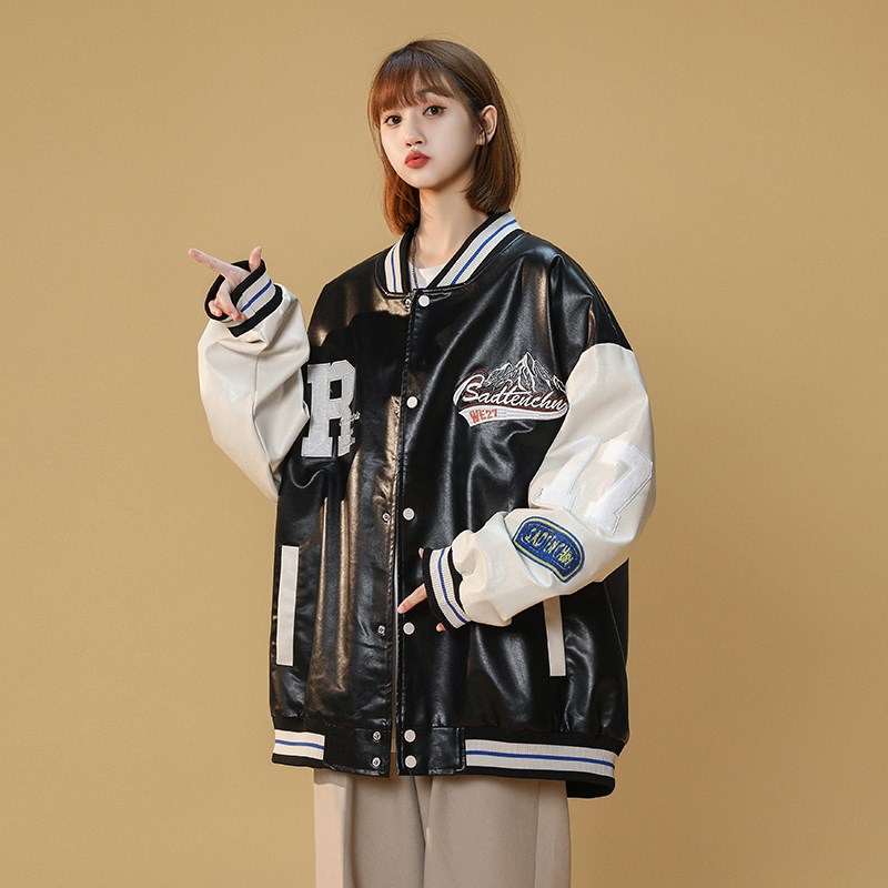 1404-1-9210-p高品质棒球服潮流休闲皮夹克百搭外套,男装夹克,星座1404-3
