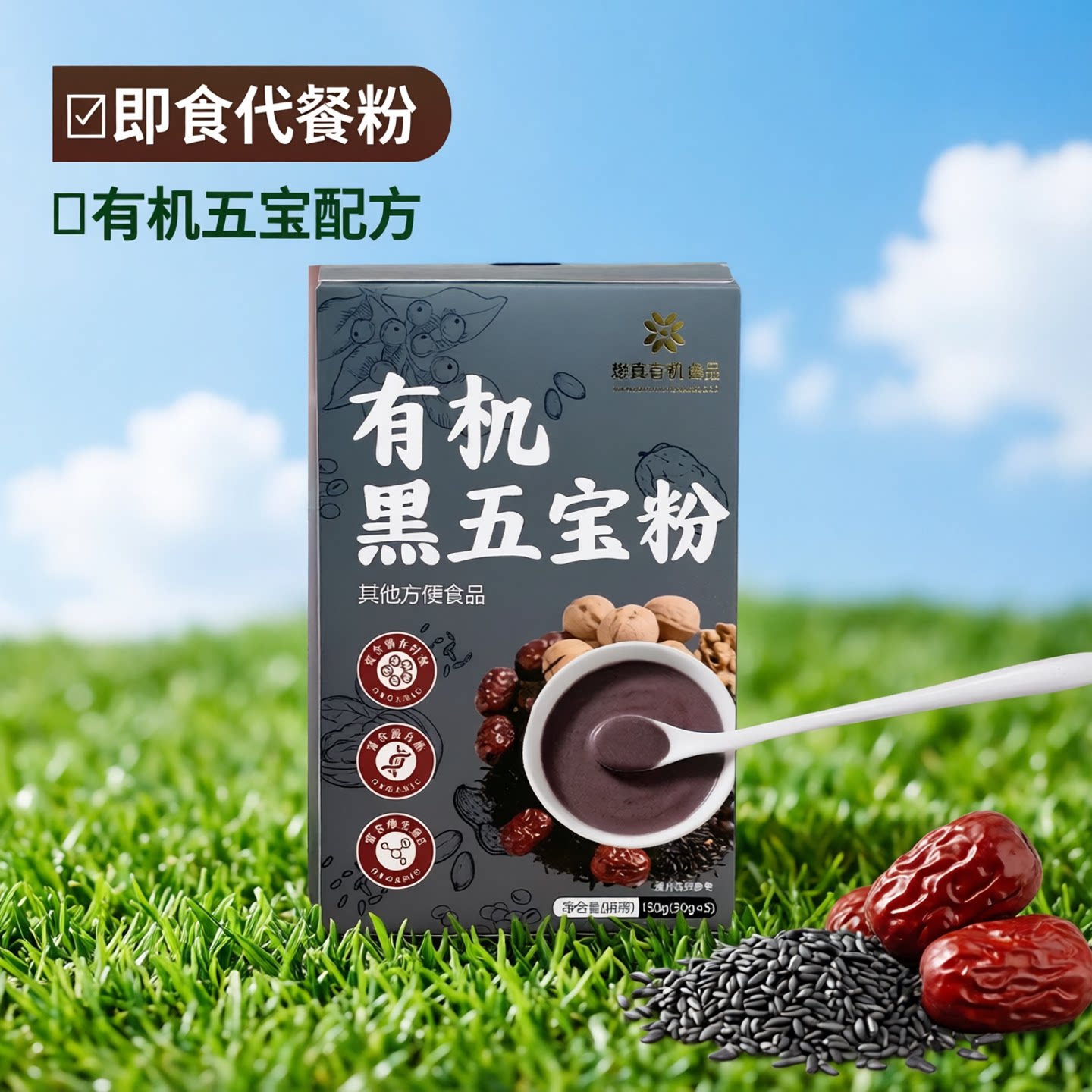 纯素有机认证想真有机黑五宝粉老人儿童孕妇早餐即食冲泡素代餐粉
