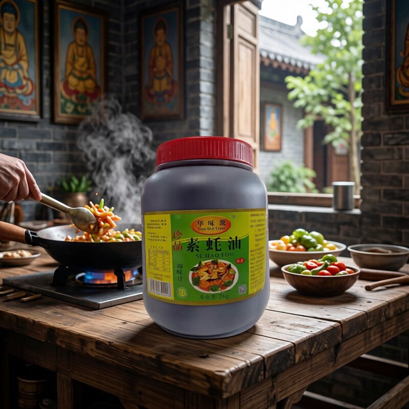 华味源素蚝油3kg商用装纯素食调味酱素酱寺庙斋堂素食馆餐饮商用|