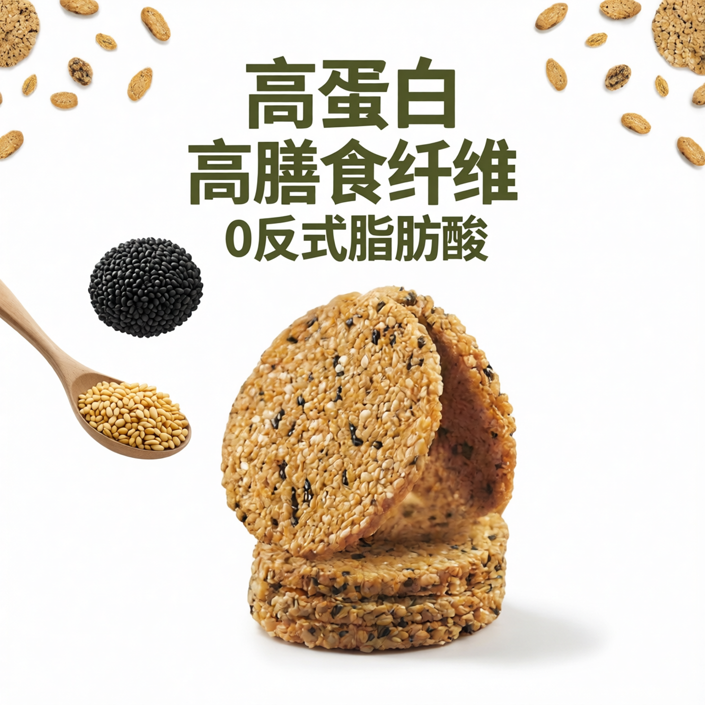 黑金松露脱壳亚麻籽仁饼高膳食纤维亚麻酸脆糯适合孕妈宝宝纯净素