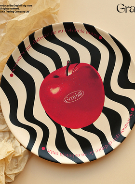 GrayHill创意蛋糕盘环保竹纤维儿童餐盘高级感露营菜盘子趣味设计