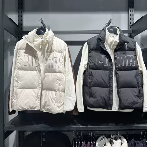 Puma, демисезонный спортивный удерживающий тепло жилет подходит для мужчин и женщин для отдыха с пухом, оверсайз