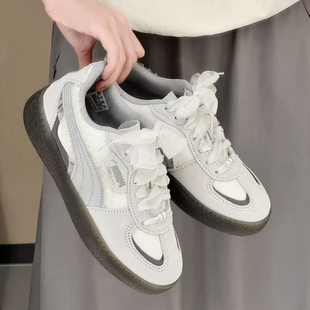 复古银灰蕾丝厚底鞋 PALERMO 女新款 德训鞋 401286 T字鞋 PUMA彪马