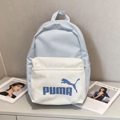 PUMA彪马白蓝男女经典款大标书包大容量轻便运动休闲双肩包090468