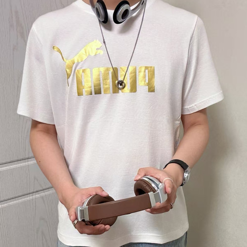 PUMA彪马纯棉宽松百搭印花休闲短袖T恤男春夏圆领运动上衣 689312
