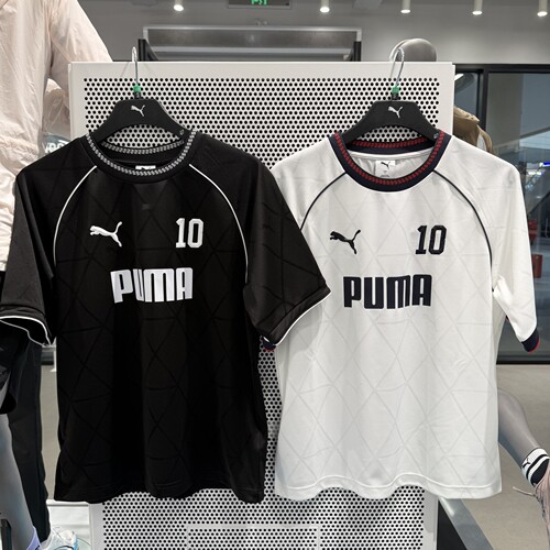 PUMA彪马夏季新款男女同款吸湿速干训练复古足球短袖T恤 696849