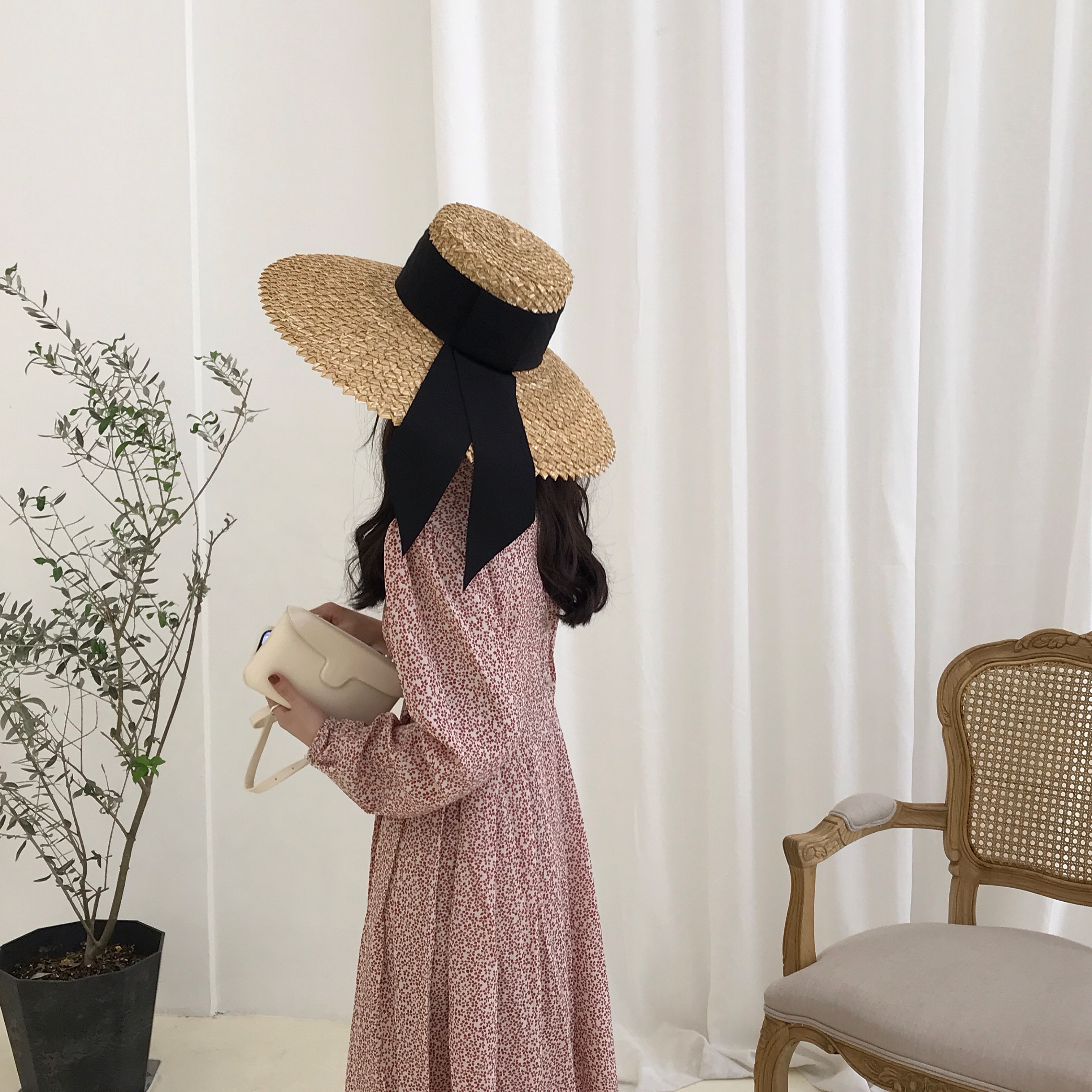 出游盆帽小众款手工编织法式春夏