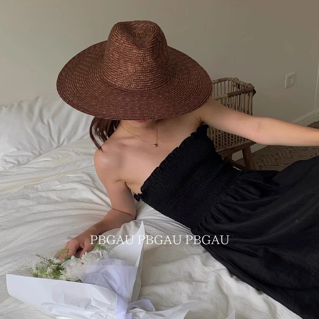 PBGAU 春夏新款手工编织帽法式复古锥形礼帽度假出游遮阳防晒草帽,服饰配件/皮带/帽子/围巾,帽子,淘宝优惠券,粉丝福利购,淘宝优惠卷