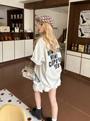 宽松T恤学生纯棉上衣 美式 Sixminu小蚊子春夏情侣美式 潮牌印花短袖