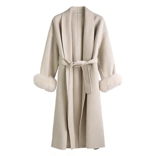 HHO124 CYJ 定染可拆卸毛毛双面呢羊毛大衣 H099 安琪儿专享