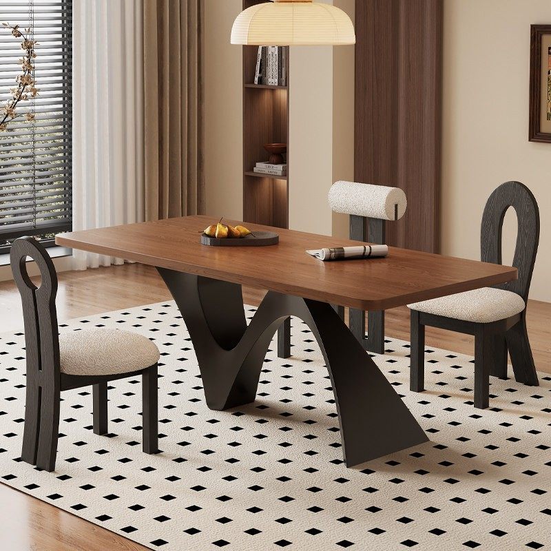 中古风实木餐桌复古家用客厅书桌办公桌子设计师款轻奢工作台长桌