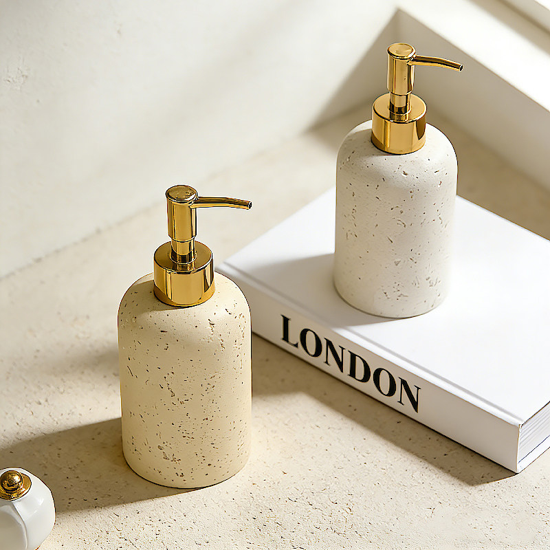北欧洞石洗手液瓶子酒店乳液按压空瓶民宿沐浴露洗发水分装瓶托盘