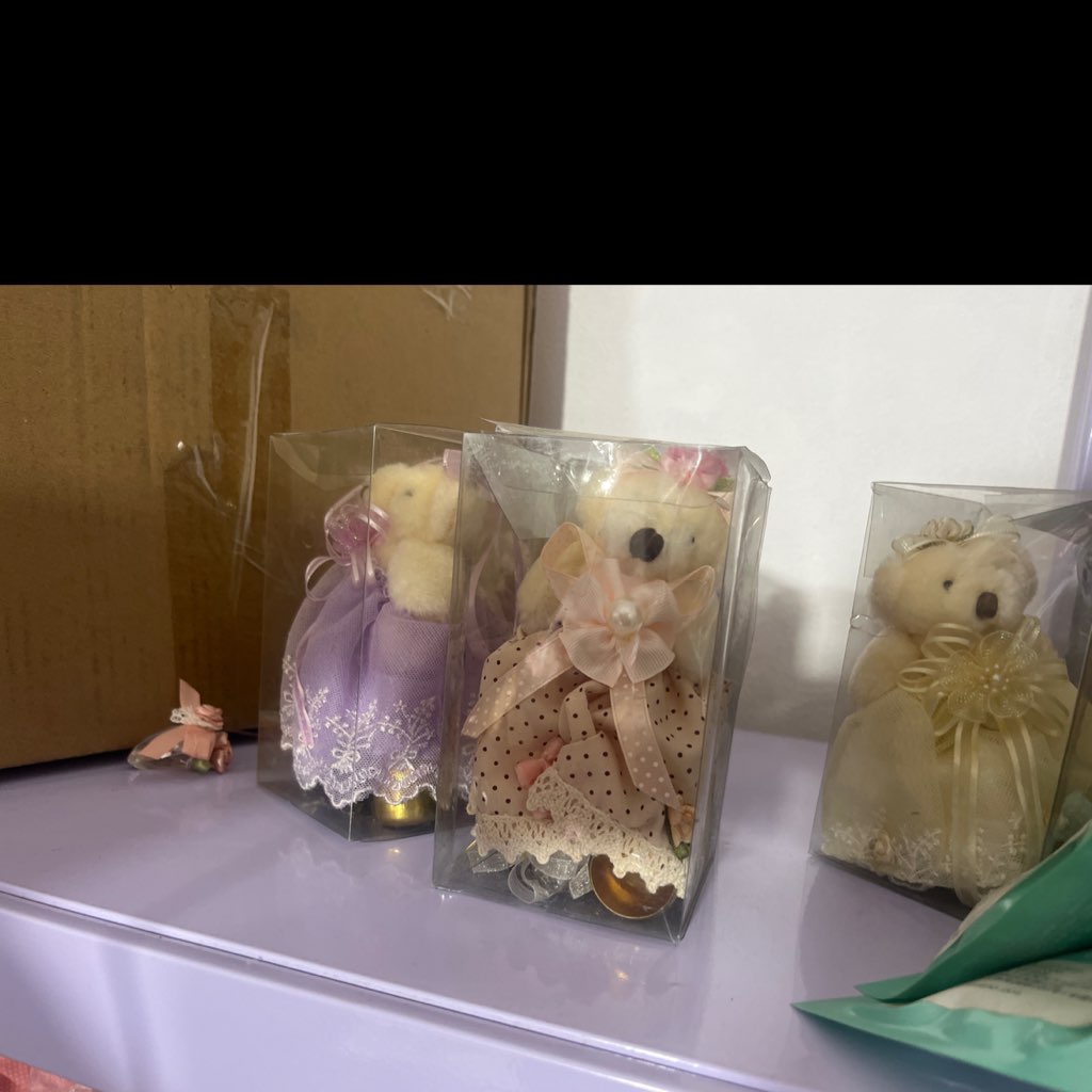 韩式布艺小熊风铃随机发二