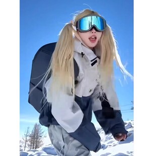 美式户外滑雪服套装男单板重工迷彩冲锋裤防风防水加厚保暖雪地服