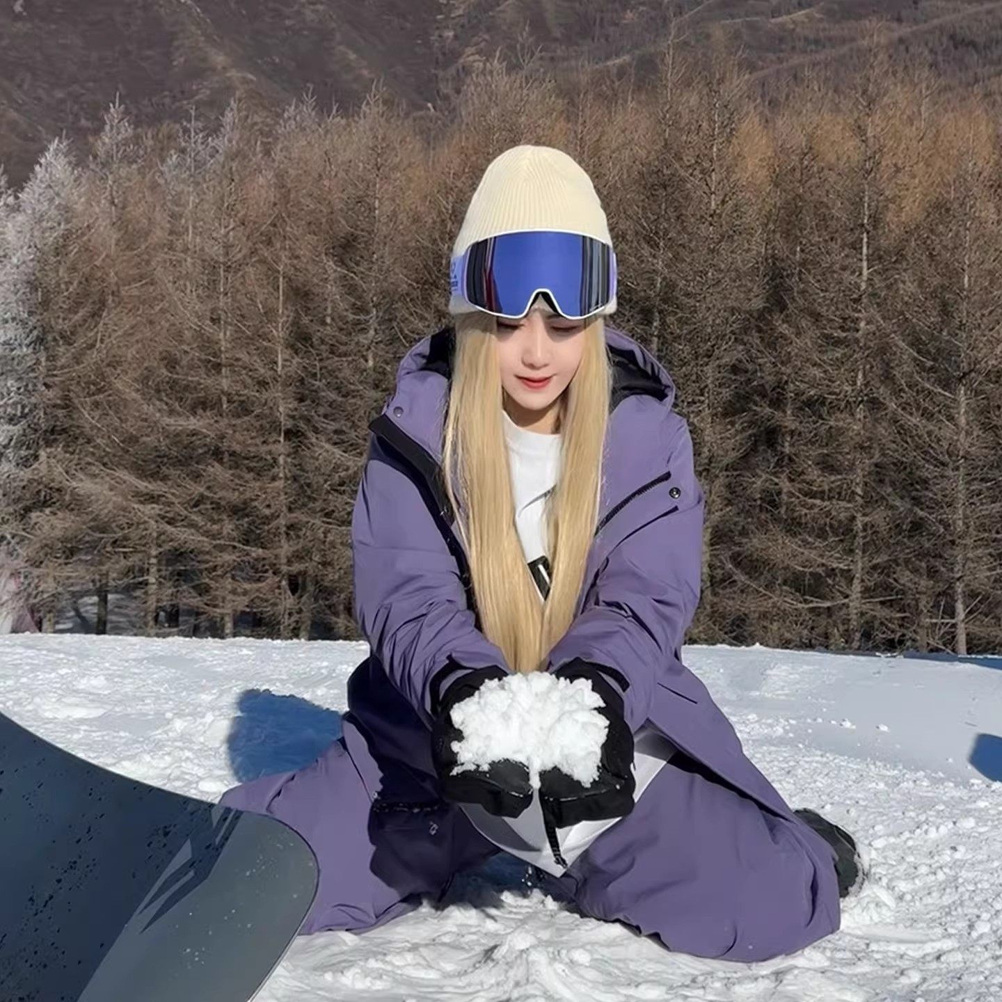 紫色滑雪服男女同款运动套装专业防水大码保暖登山冲锋衣雪地裤子,男装,休闲运动套装,淘宝优惠券,粉丝福利购,淘宝优惠卷