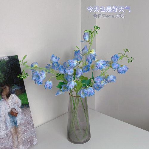 仿真花植绒凤尾兰绢花家居装饰婚庆塑料花铃兰花人造花风铃花假花