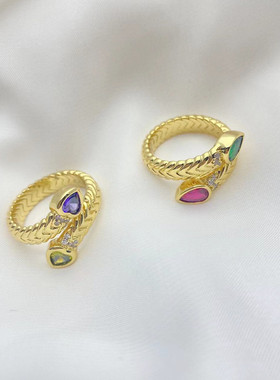 女黄铜欧美电镀真金戒指指环