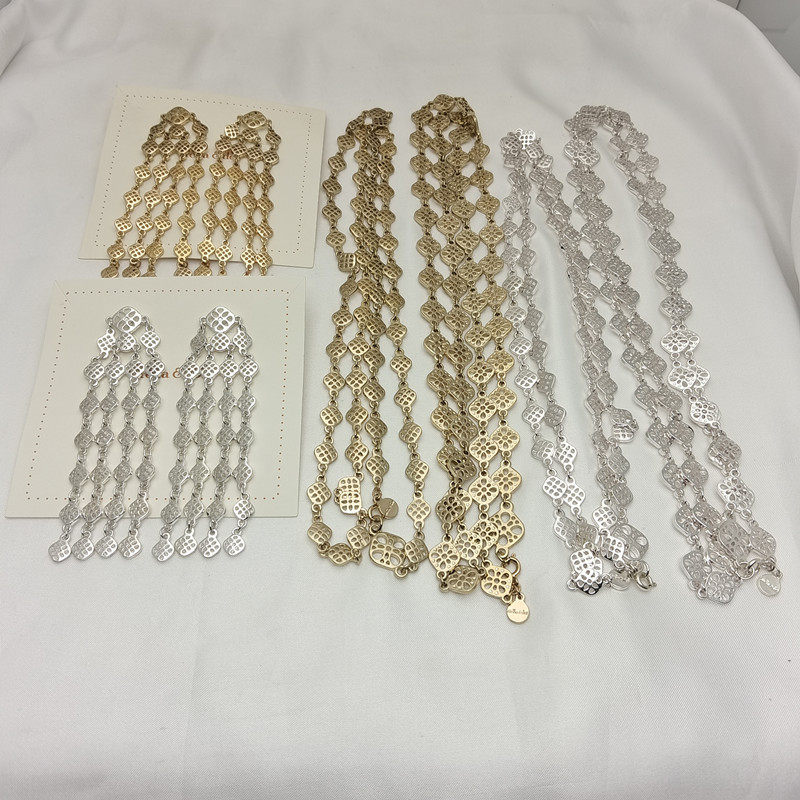 合金女夸张重工耳钉项链百搭