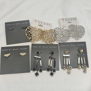 青岛饰品欧美风小众设计滴釉小蜜蜂爱心镂空闪钻夸张流苏耳钉耳环