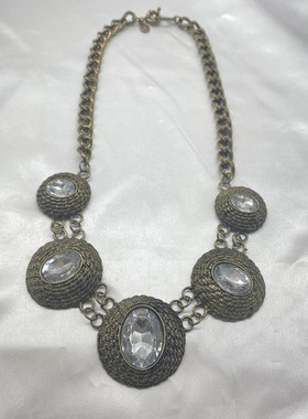 合金女气质百搭项链大宝石