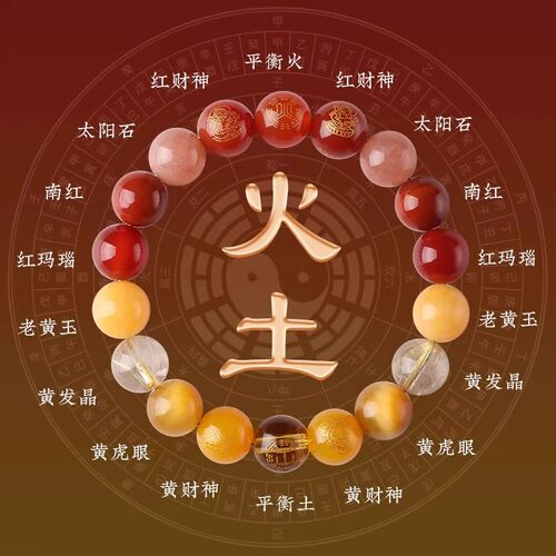 五行补缺手链缺火补火金水金土水木火土火木平衡水晶手串女